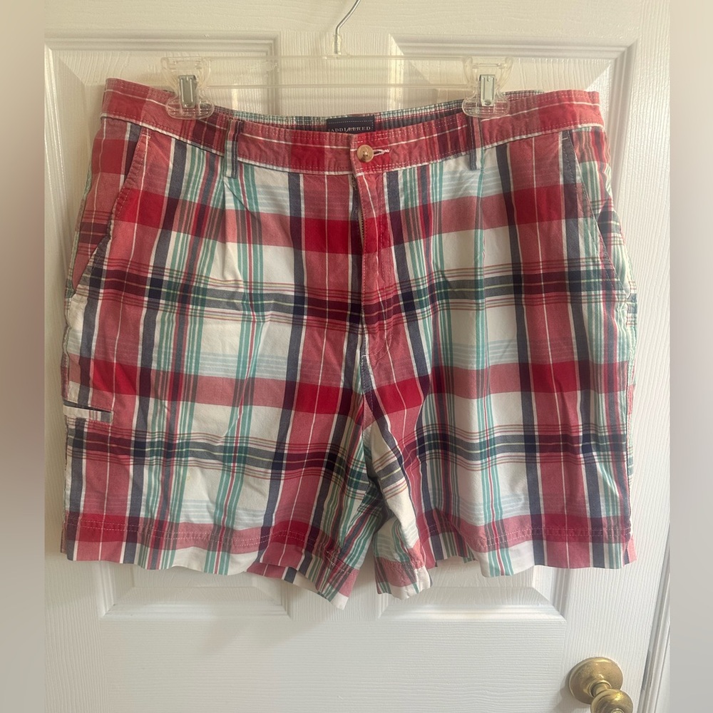 Saddlebred Multicolored Men’s Plaid 100% Cotton Shorts Size 38